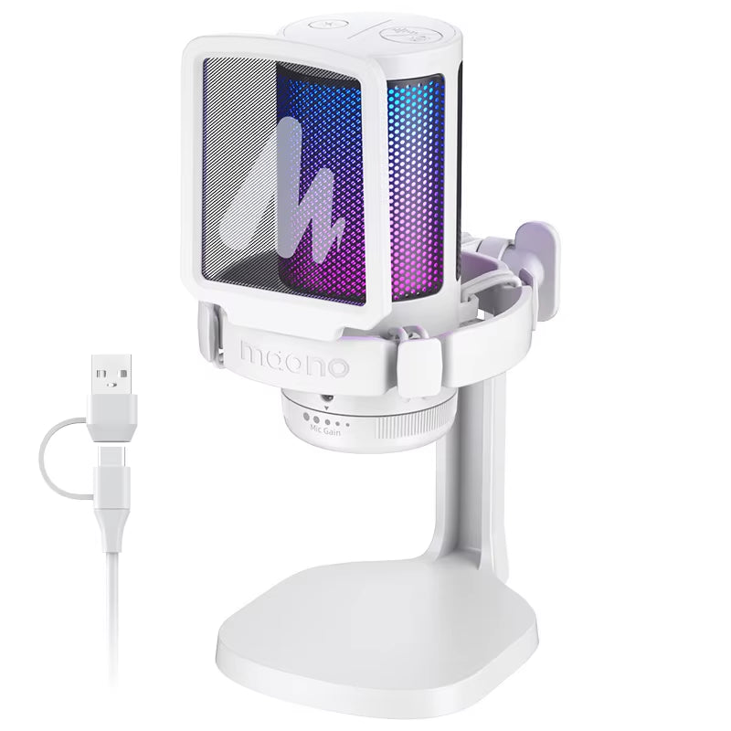RGB Gaming Mic DGM20 – USB Condenser Microphone with Noise Filter, One-Tap Mute & Mic Gain