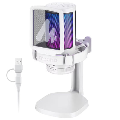 RGB Gaming Mic DGM20 – USB Condenser Microphone with Noise Filter, One-Tap Mute & Mic Gain